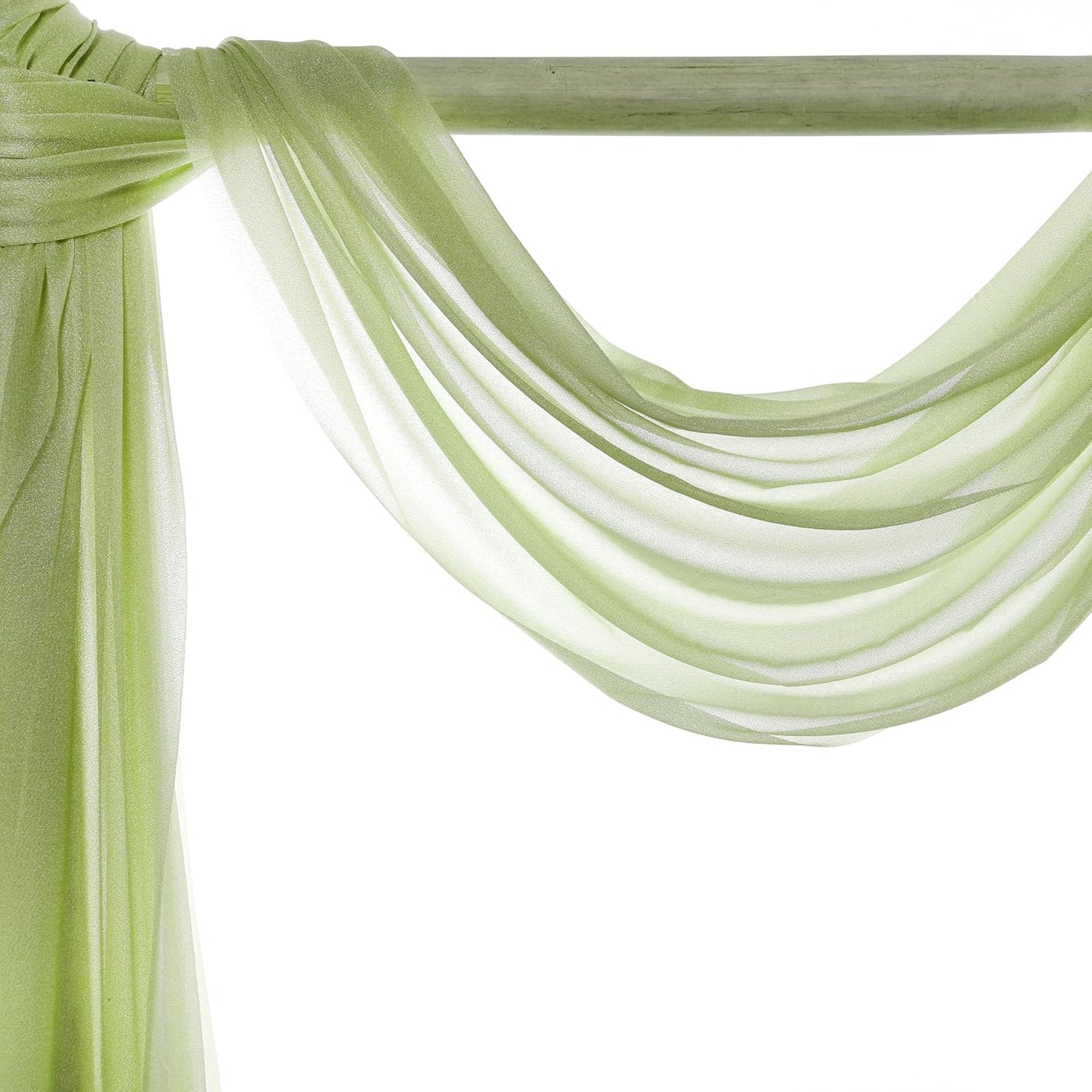 VDS Pack of 1 Panel (30 Inch X 30 Feet) Wedding Arch Draping Fabric Sheer Chiffon Fabric Drapery for Wedding Ceremony Reception Swag Backdrop Canopy Chuppah ARBO Altars Decoration (Sage Green)