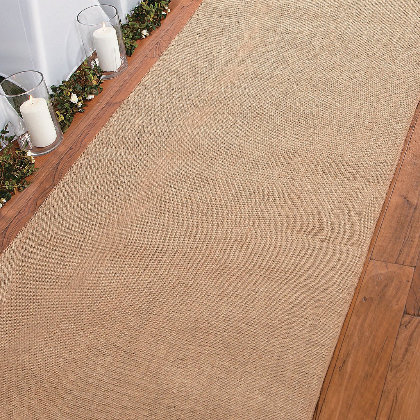Fun Express Burlap Aisle Runner for Wedding Ceremony - Seamless Rustic Charm 3x50ft Wedding Runner Aisle Outdoor - Capture Hearts, Unveil Rustic Romance with Eco-Friendly Wedding Aisle Runner Outdoor