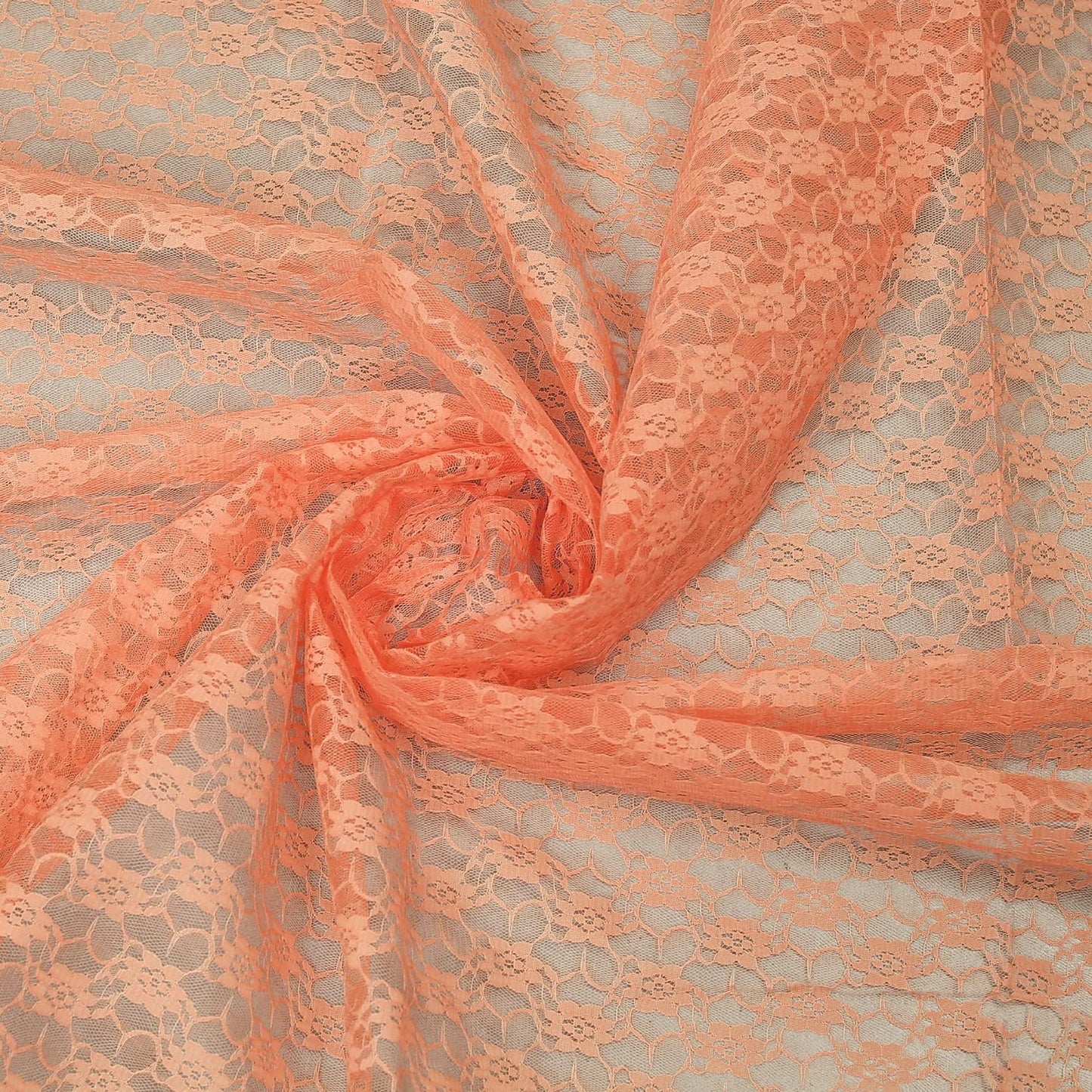 MDS Pack of 20 Wedding 12 x 108 inches Lace Table Runner for Wedding, Decorations for Birthday Parties, Banquets, Graduations, Engagements, and Runners fit Rectangle, Round Table- Peach