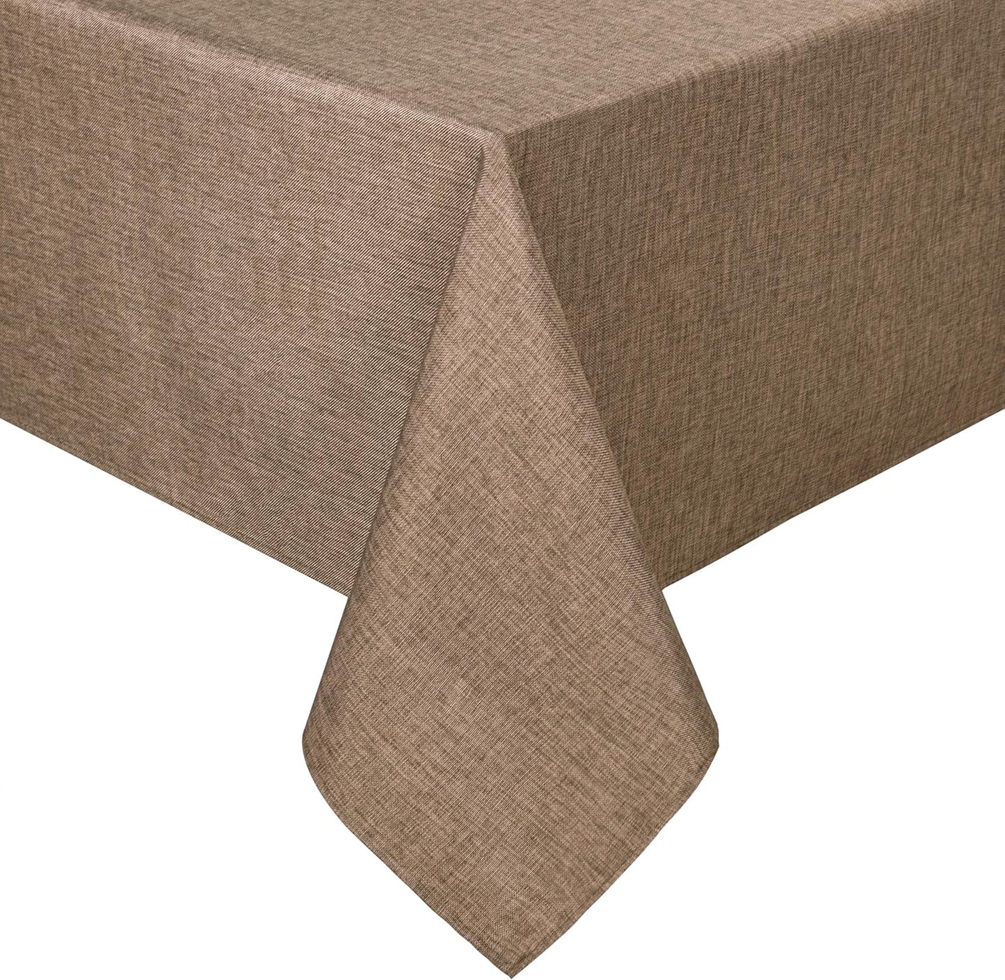 Hiasan Faux Linen Square Tablecloth - Wrinkle and Stain Resistant Washable Table Cloth for Kitchen Dining Room Holiday Table Cover for Party Dinner, Khaki, 70 x 70 Inch