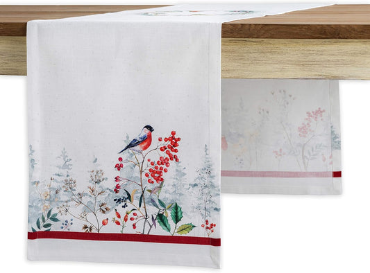 Maison d' Hermine Table Runner 100% Cotton Single Layer Table Runners 48 inches Long Decorative for Home Kitchen Dining Party Baby Shower Wedding Bridal Shower (Morzine, 14.50" x 48")