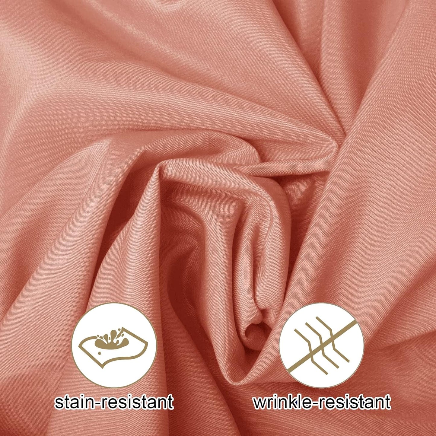 Ascoza 2pack 60x102 Inch Dusty Pink Rectangular Tablecloth 6 Feet Table Cloth in Polyester Fabric for Wedding/Banquet/Restaurant/Parties