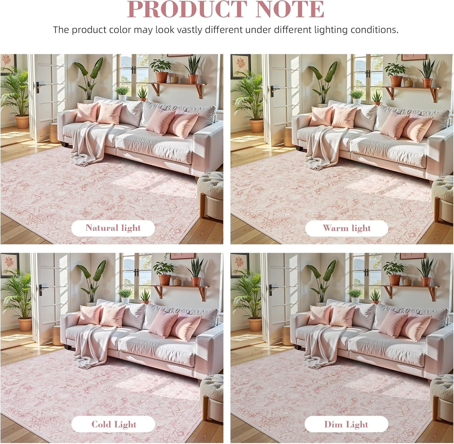 Pink 2x6 Runner Rug for Hallways Bed Side Kitchen, Boho Washable Distressed Low-Pile Floor Entryway Long Bathroom Mat, Non-Slip Laundry Room Washstand Front Carpet Green 24x72 Inch