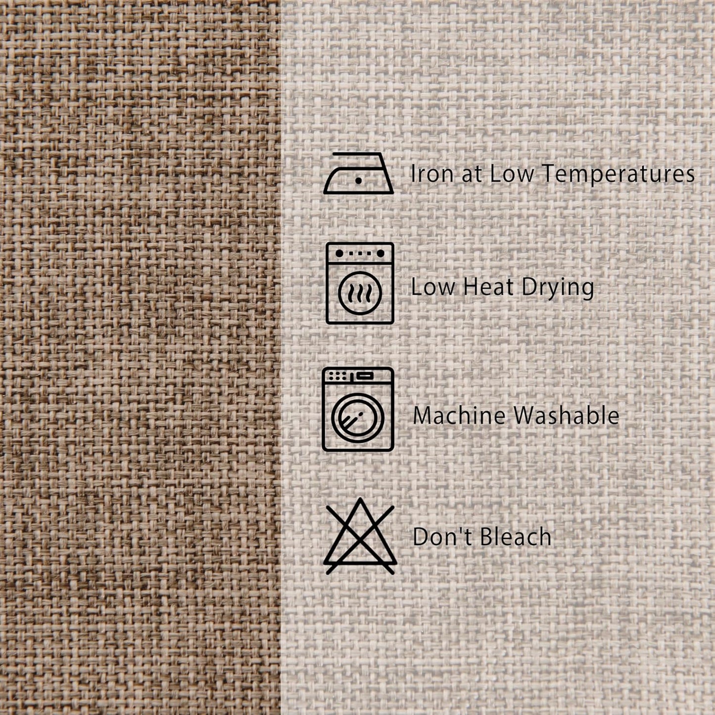 Hiasan 2 Pack Faux Linen Rectangle Tablecloth - Wrinkle and Stain Resistant Washable Table Cloth for Kitchen Dining Room Holiday Table Cover for Party Dinner, Khaki, 70 x 108 Inch