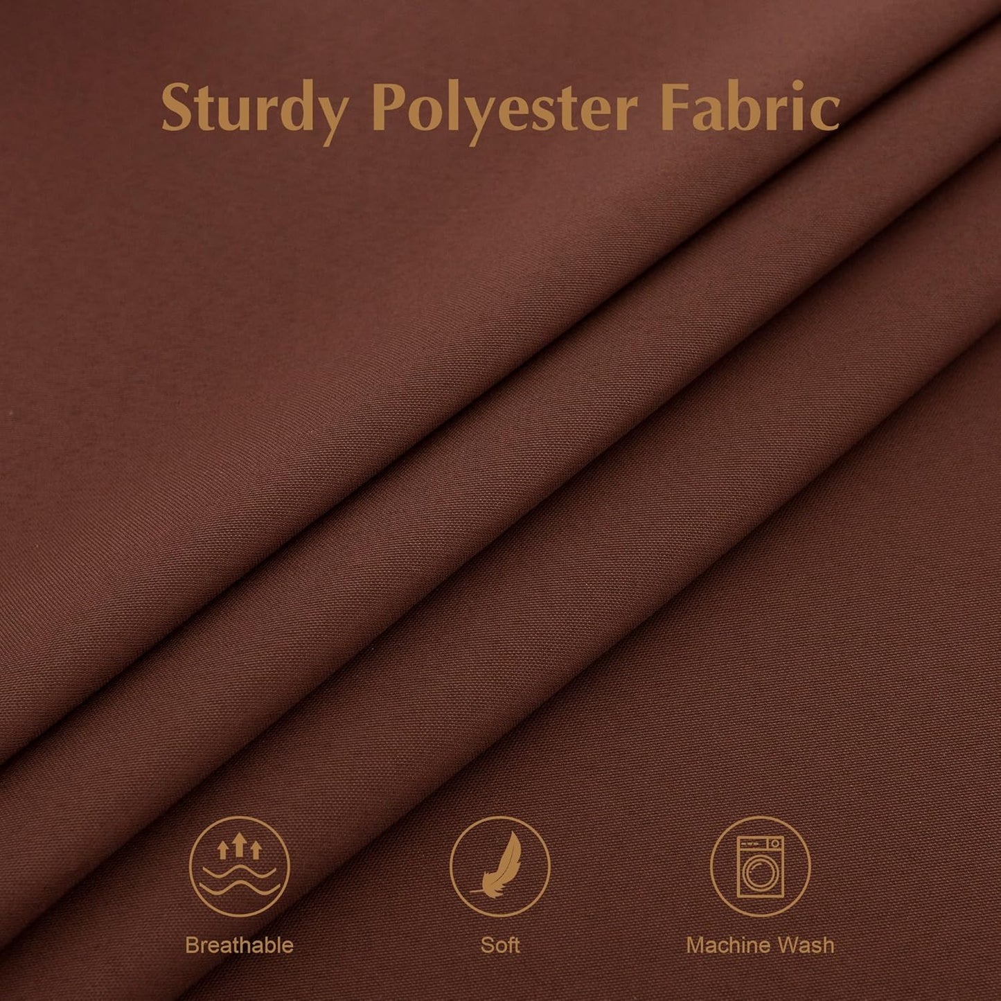 2 Pack Small Square Table Cloth 24X24 Inch Chocolate Washable Fabric Tablecloth Polyester Solid Tables Cover for Night Stand End Table Side Table Outdoor Indoor