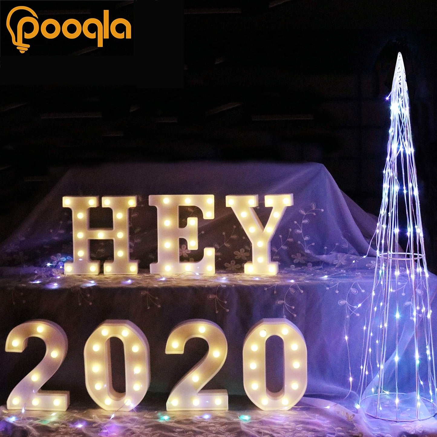 Pooqla LED Marquee Letter Lights Sign, Light Up Alphabet Letter for Home Party Wedding Decoration I