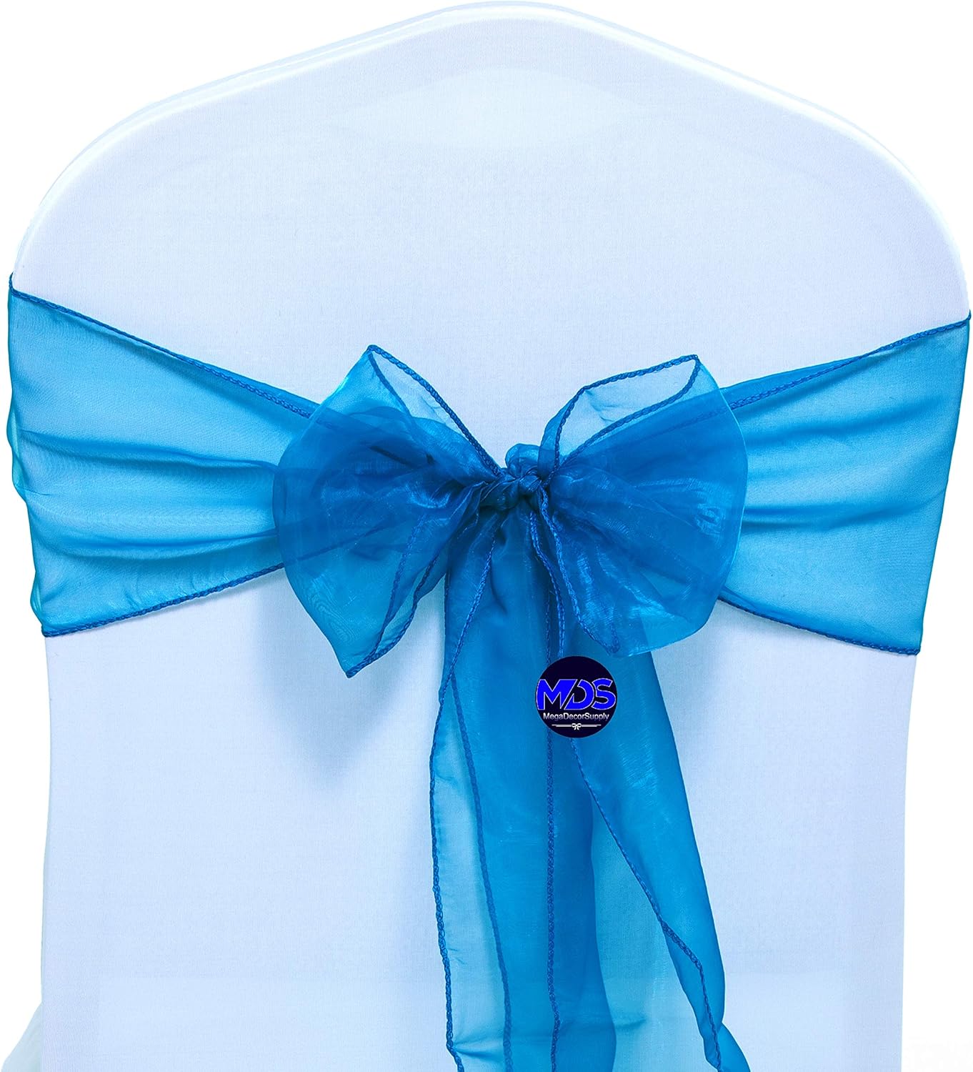 MDS Pack of 75 PCS Organza Chair Sashes Wider Dining Chair Bows Ribbon Tie Back for Wedding Party Birthday Bridal Shower Reception Event Banquet Home Chair Cover Decoration - Dark Teal