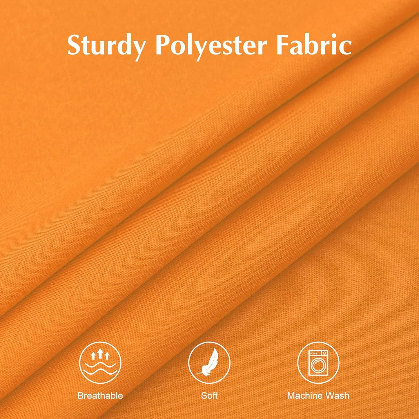 2 Pack Square Table Cloth 52X52 Inch Orange Washable Fabric Tablecloth Polyester Solid Dining Table Cover for Birthday Party Dinner Holiday Outdoor Indoor