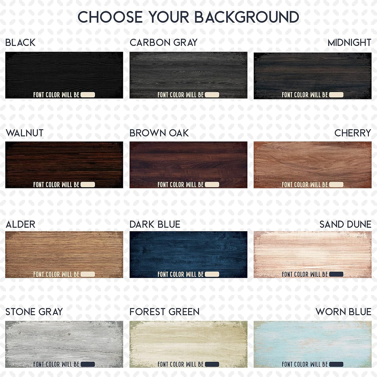 Personalized Signs for Home, Custom Sign with Any Text, 3 Sizes - 12 Background Options & 8 Fonts - Customizable Sign 18X7