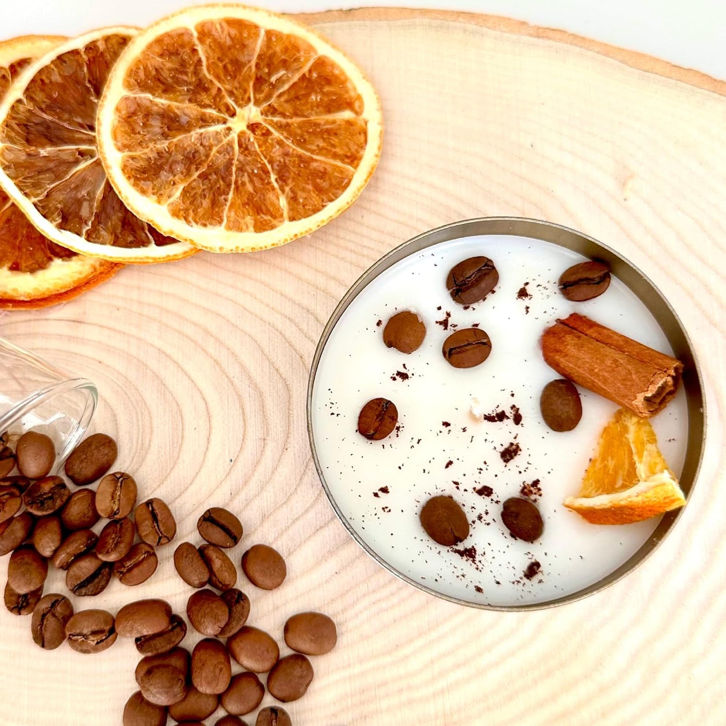 Coffee Scented Soy Wax Candle Favors with Hand-Placed Orange and Cinnamon Stick - Handmade Gift Set for Wedding Guest - Bridal Shower Baby Shower Birthday (40 Pieces)