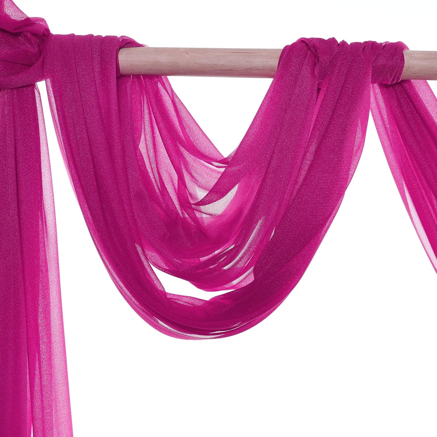 VDS Pack of 1 Panel (30 Inch X 100 Feet) Wedding Arch Draping Fabric Sheer Chiffon Fabric Drapery for Wedding Ceremony Reception Swag Backdrop Canopy Chuppah ARBO Altars Decoration (Magenta)