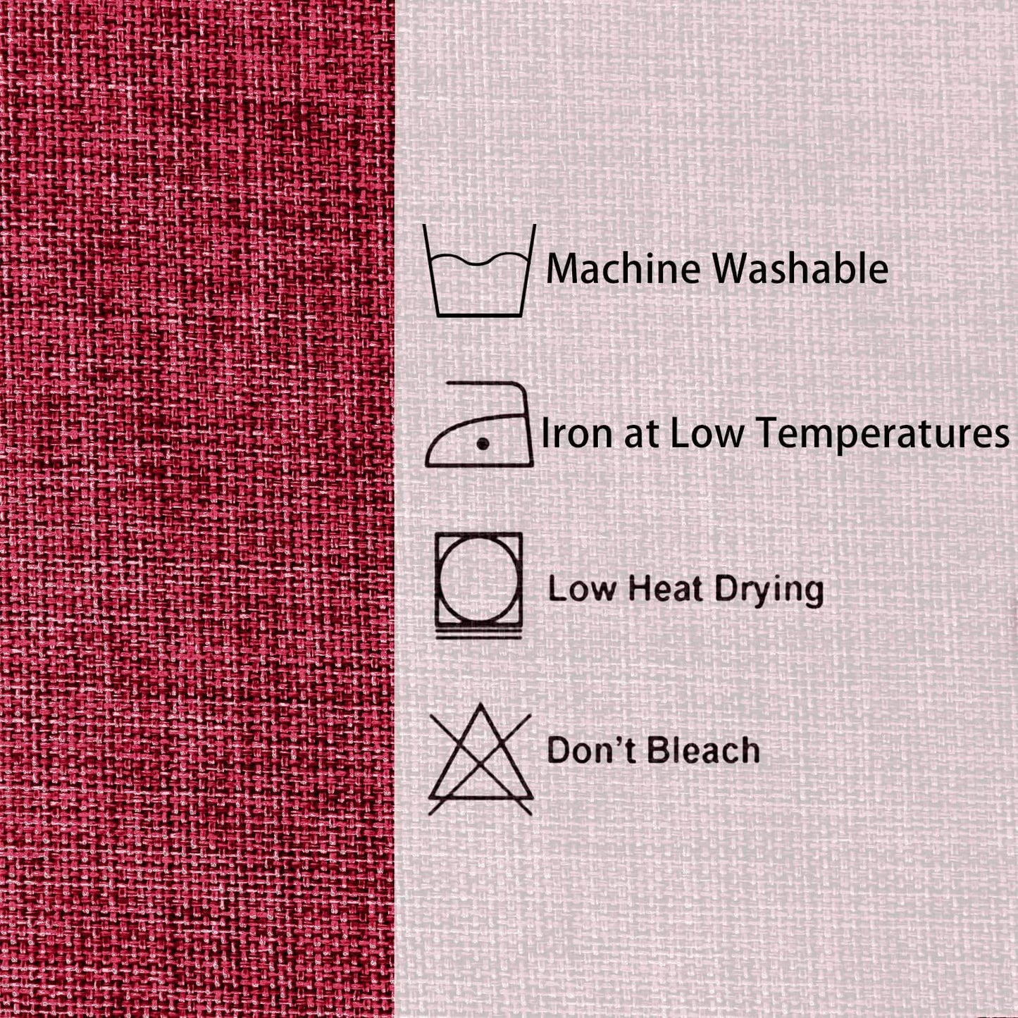 Hiasan Red Faux Linen Rectangle Tablecloth - Wrinkle and Stain Resistant Washable Table Cloth for Kitchen Dining Room Holiday Table Cover for Party Dinner, 2 Pack, 70 x 140 Inch