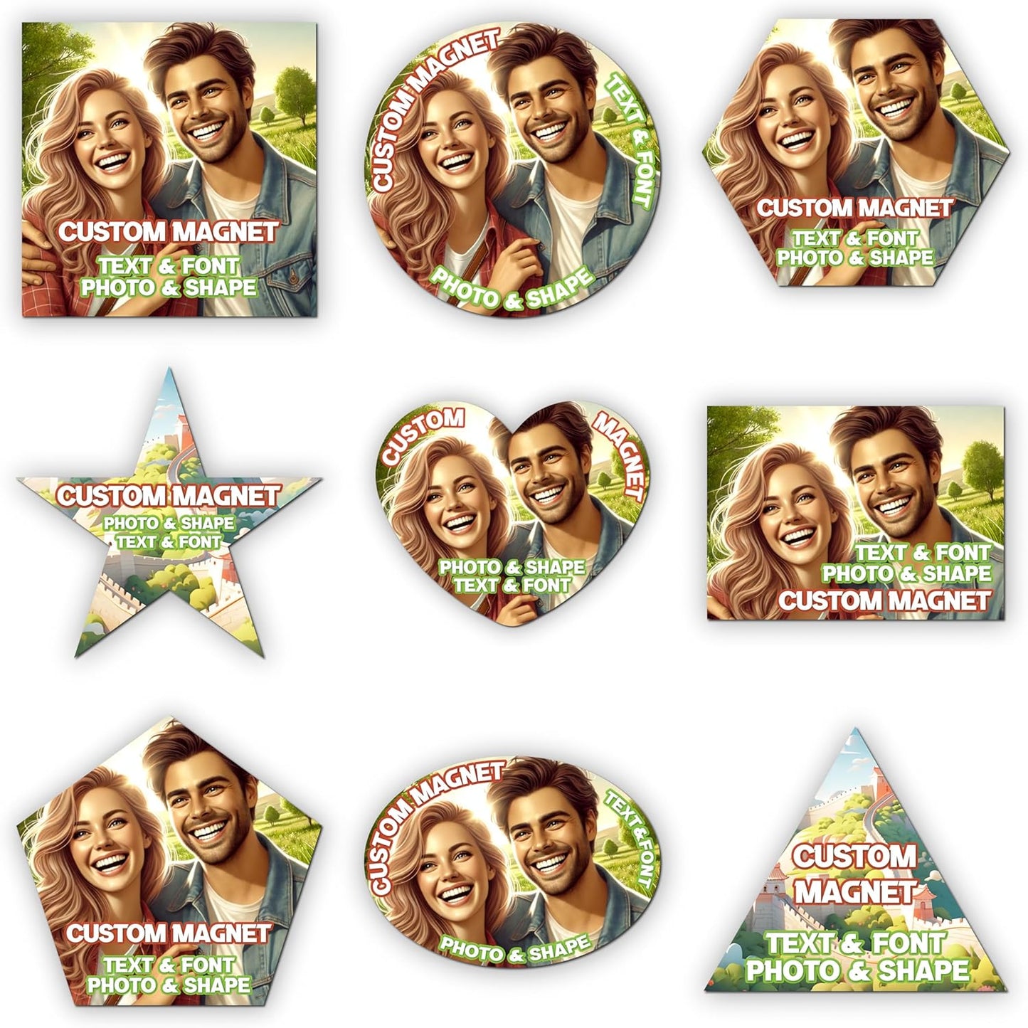 KETABAO – 4" Oval Custom Photo Magnets - Upload Your Image for Personalized Magnets - Choose Your Shape - Add Your Text Fridge, Locker, and Car & More