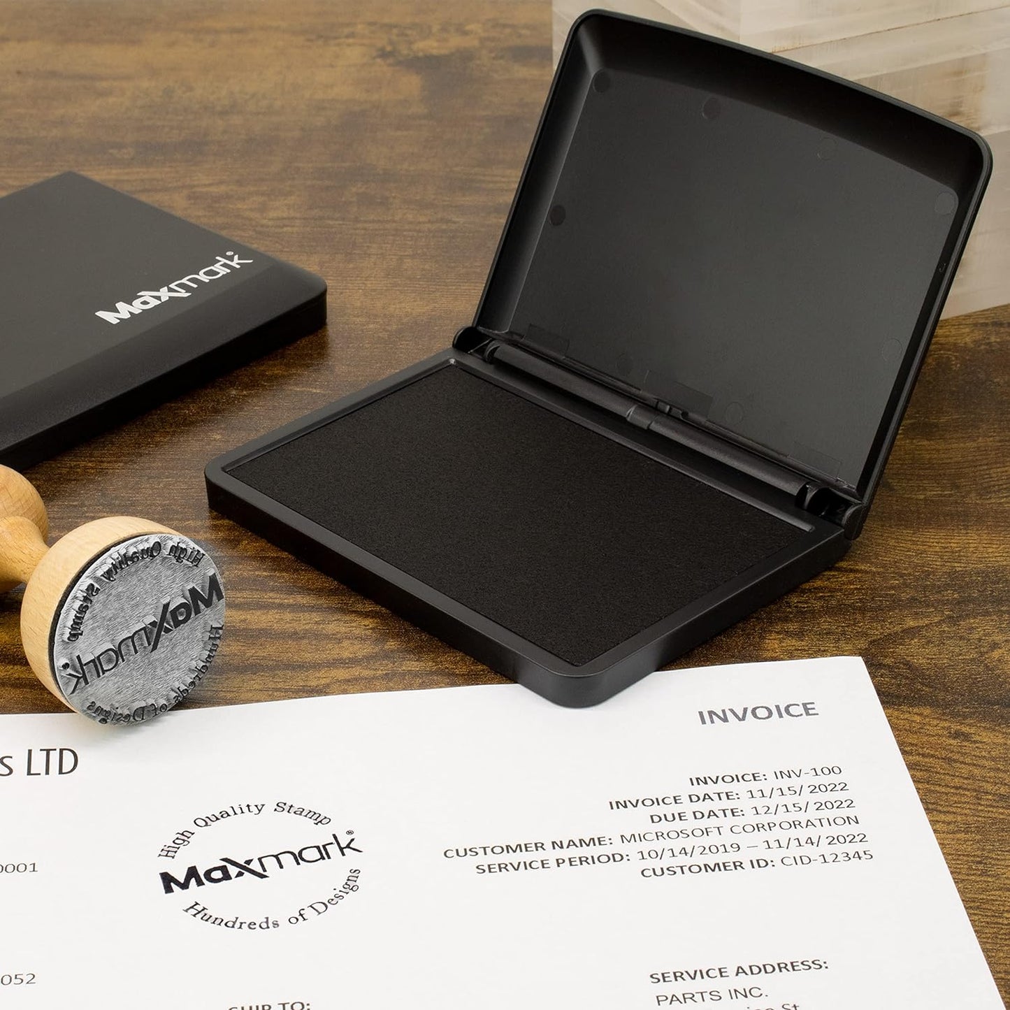 MaxMark Large Premium Purple Ink Stamp Pad - 3.5" x 6.25" - Quality Felt Pad