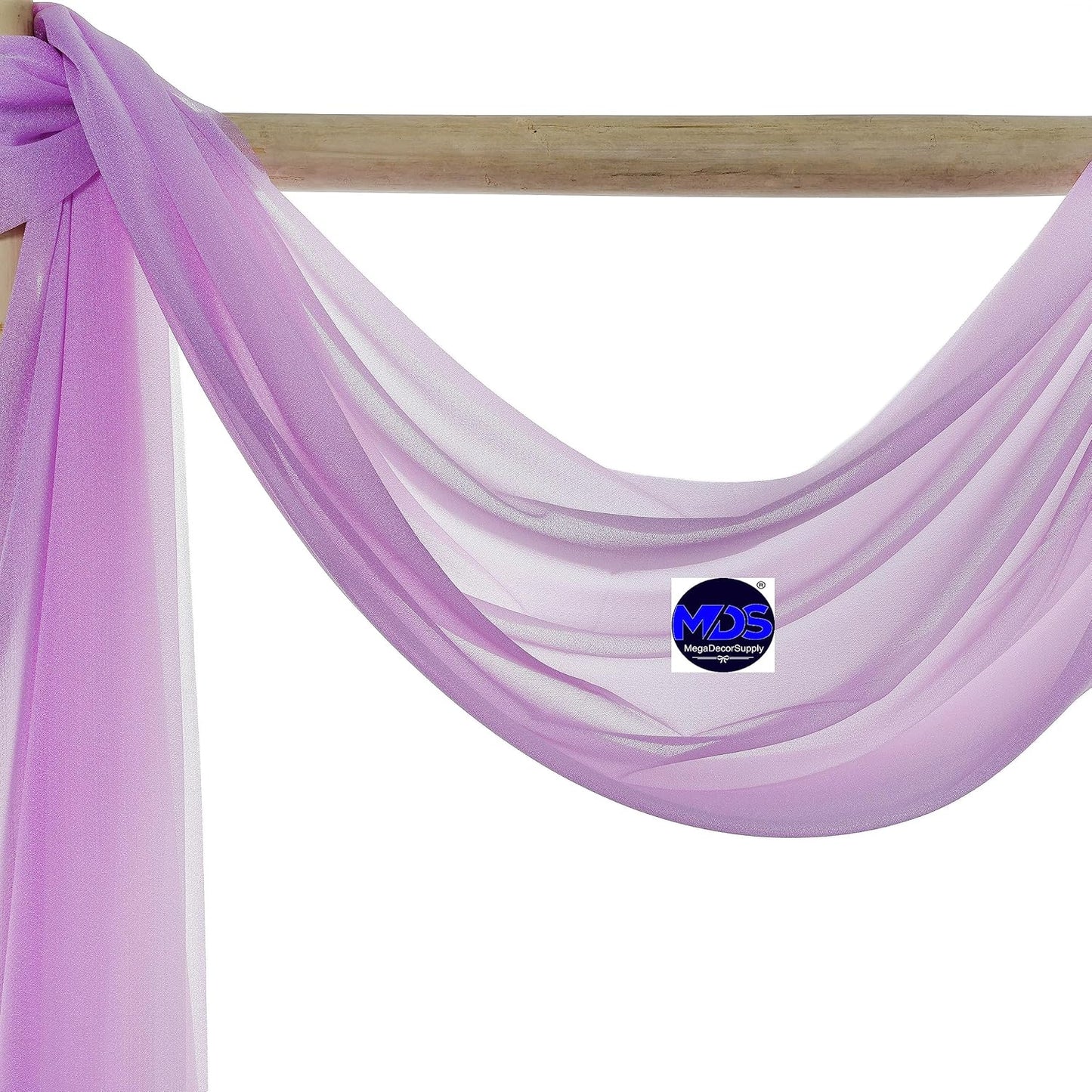 MDS Halloween Chiffon Draping Fabric - 2 Panel, 30" Wide x 100ft Long - Sheer Spooky Arbor & Canopy Drapery for Haunted House Backdrops, Party Ceilings, DIY Costumes & Themed Events - Orchid