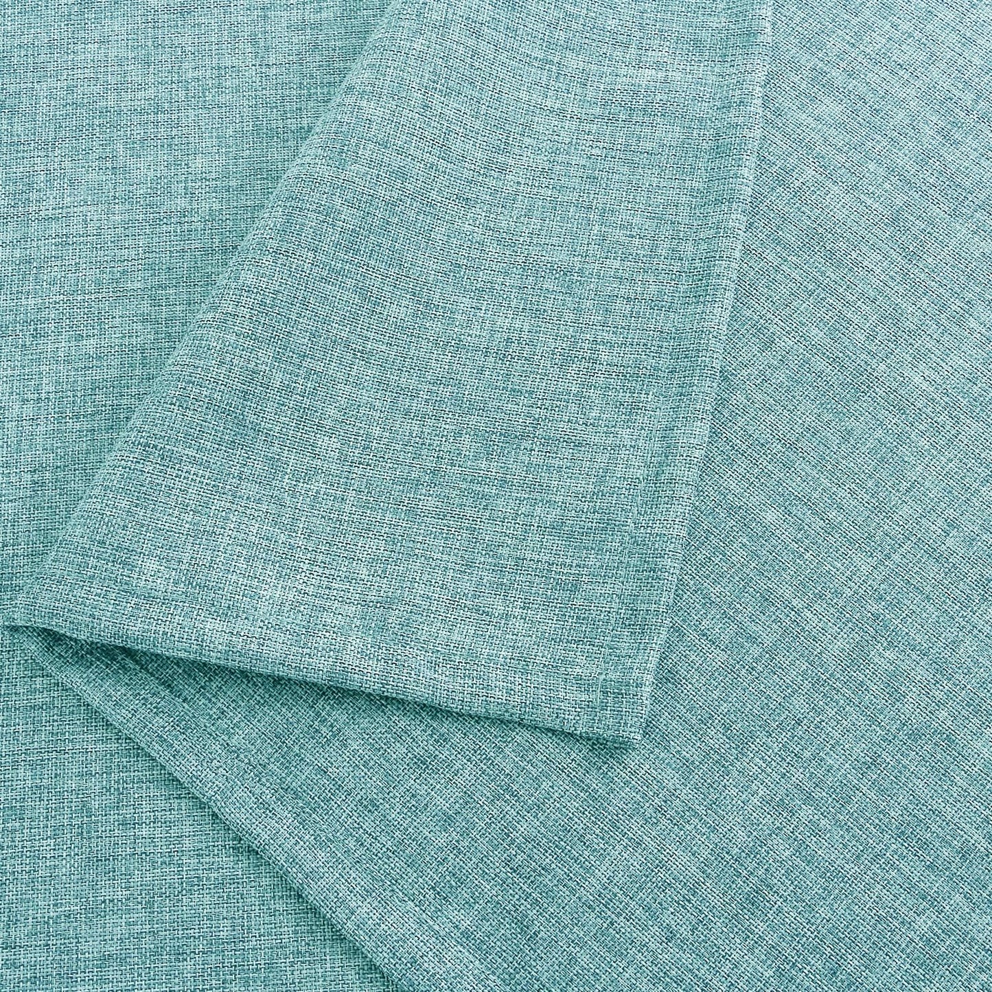 Hiasan Faux Linen Rectangle Tablecloth - Wrinkle and Stain Resistant Washable Table Cloth for Kitchen Dining Room Holiday Table Cover for Party Dinner, Aqua, 60 x 84 Inch