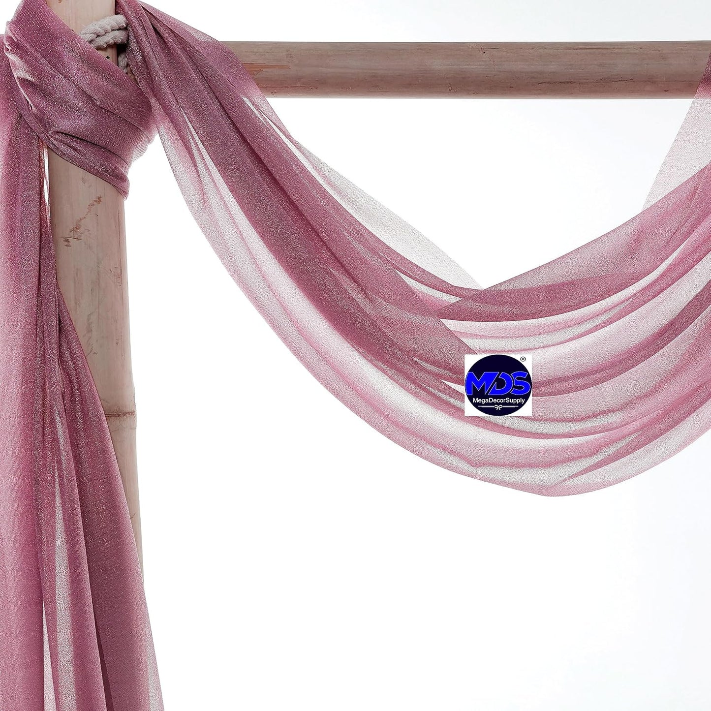 MDS Halloween Chiffon Draping Fabric - 1 Panel, 30" Wide x 20ft Long - Sheer Spooky Arbor & Canopy Drapery for Haunted House Backdrops, Party Ceilings, DIY Costumes & Themed Events - Mauva